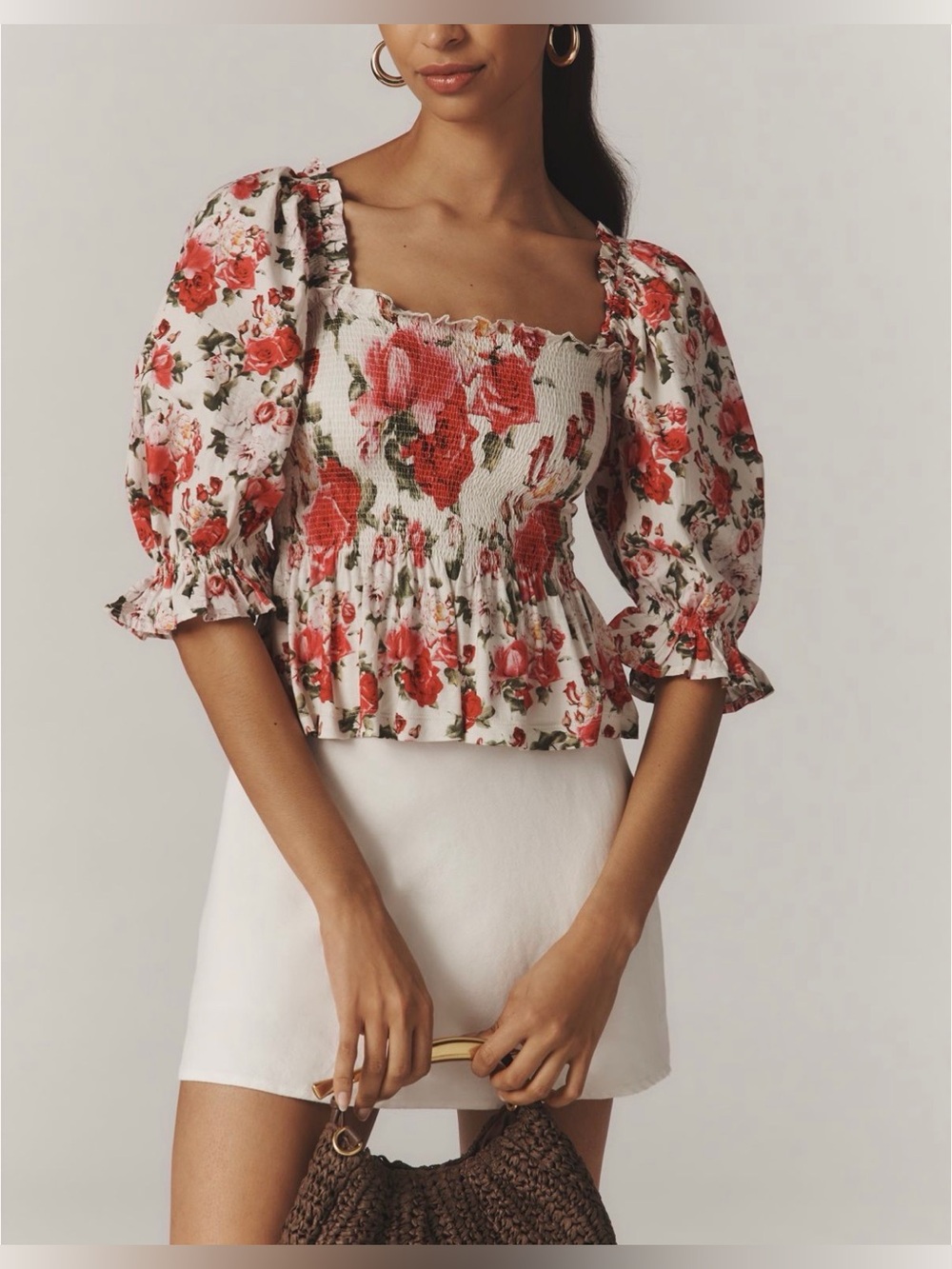 Anthropologie Smocked Sweatheart Blouse NWT! - Picture 9 of 16